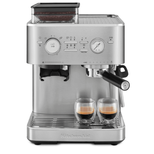 Semi-automatic espresso machine with burr grinder